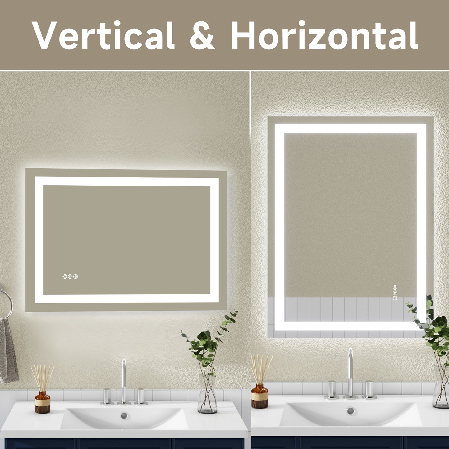 24x32 Inch Frameless Tempered Glass With Dual LED Light Strips For Front And Rear Illumination, Unable To Ship On Weekends, USPS, FedEx