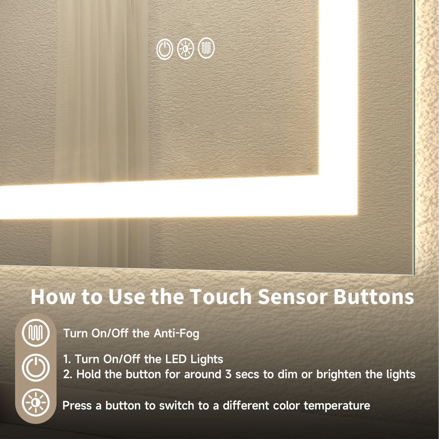 24x32 Inch Frameless Tempered Glass With Dual LED Light Strips For Front And Rear Illumination, Unable To Ship On Weekends, USPS, FedEx