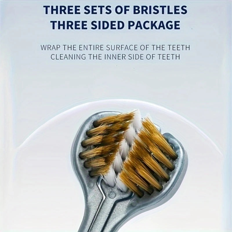 4PCS Advanced Three-sided Toothbrush, The Current Fashion Is Simple And Everyone Is Using, Soft Bristles, Unique Brushing Experience, Elegant Comfort, Suitable For Gifts.