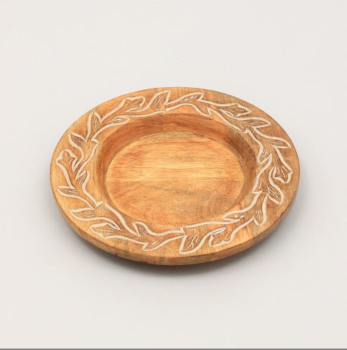 Handcrafted 13 Wood Charger Plate   Wooden Dinning Placemat Artisan Wood Tableware