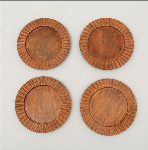 Handcrafted 13 Wood Charger Plate   Wooden Dinning Placemat Artisan Wood Tableware