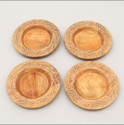 Handcrafted 13 Wood Charger Plate   Wooden Dinning Placemat Artisan Wood Tableware