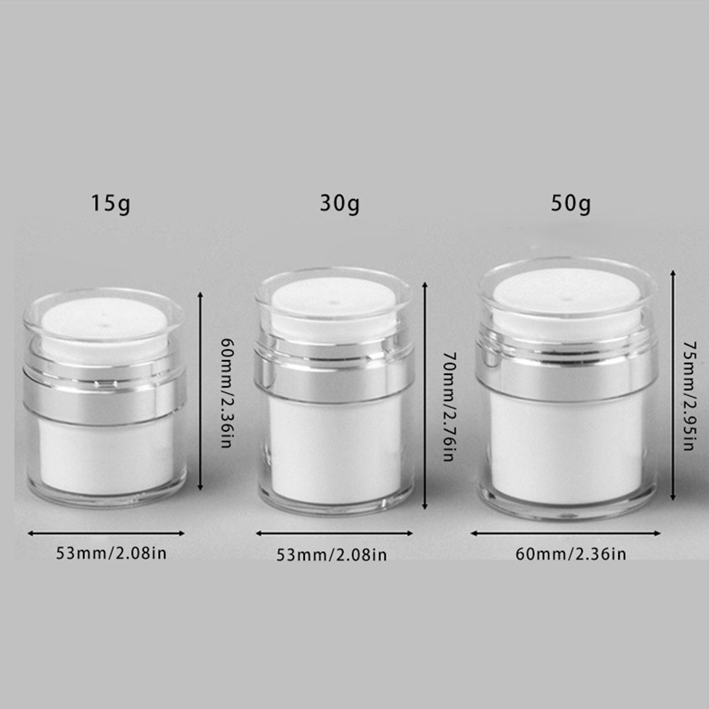 3pcs Vacuum Press-type Face Cream Bottle Liquid Leak-proof Container Dispenser Cosmetic Lotion Top Press-type Filling Bottle