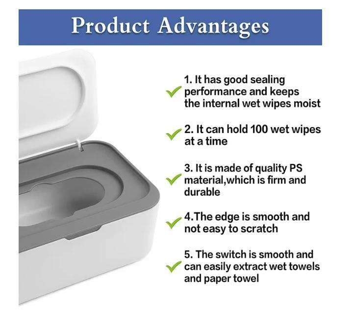 Jiayun Large Capacity Baby Wipes Box With Silicone Anti-skid Mat Keeps Wipes