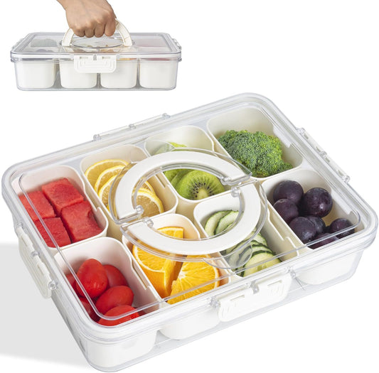 Portable Snack Box With Lid And Handle For Travel And Beach Use, Can Hold Cooked Vegetables And Fruits, 1 Piece