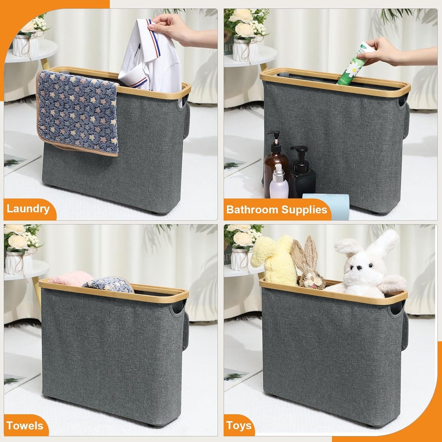 Fast Arrival Toilet Paper Storage Basket With Lid, Bamboo Toilet Paper Storage Holder Stand Organizer For Bathroom, Toilet Paper Storage Box Container With Handle, Toilet Tissue Storage Bin For RV Clo