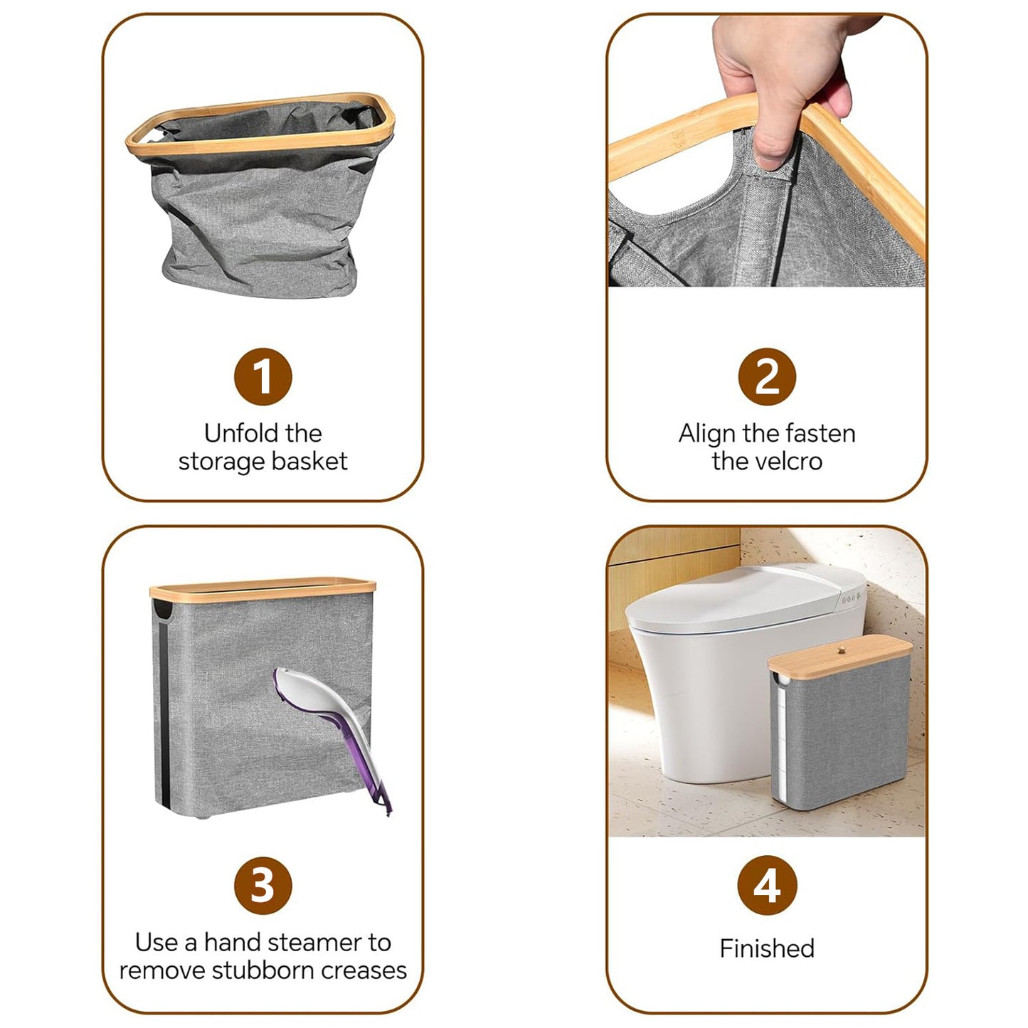 Fast Arrival Toilet Paper Storage Basket With Lid, Bamboo Toilet Paper Storage Holder Stand Organizer For Bathroom, Toilet Paper Storage Box Container With Handle, Toilet Tissue Storage Bin For RV Clo