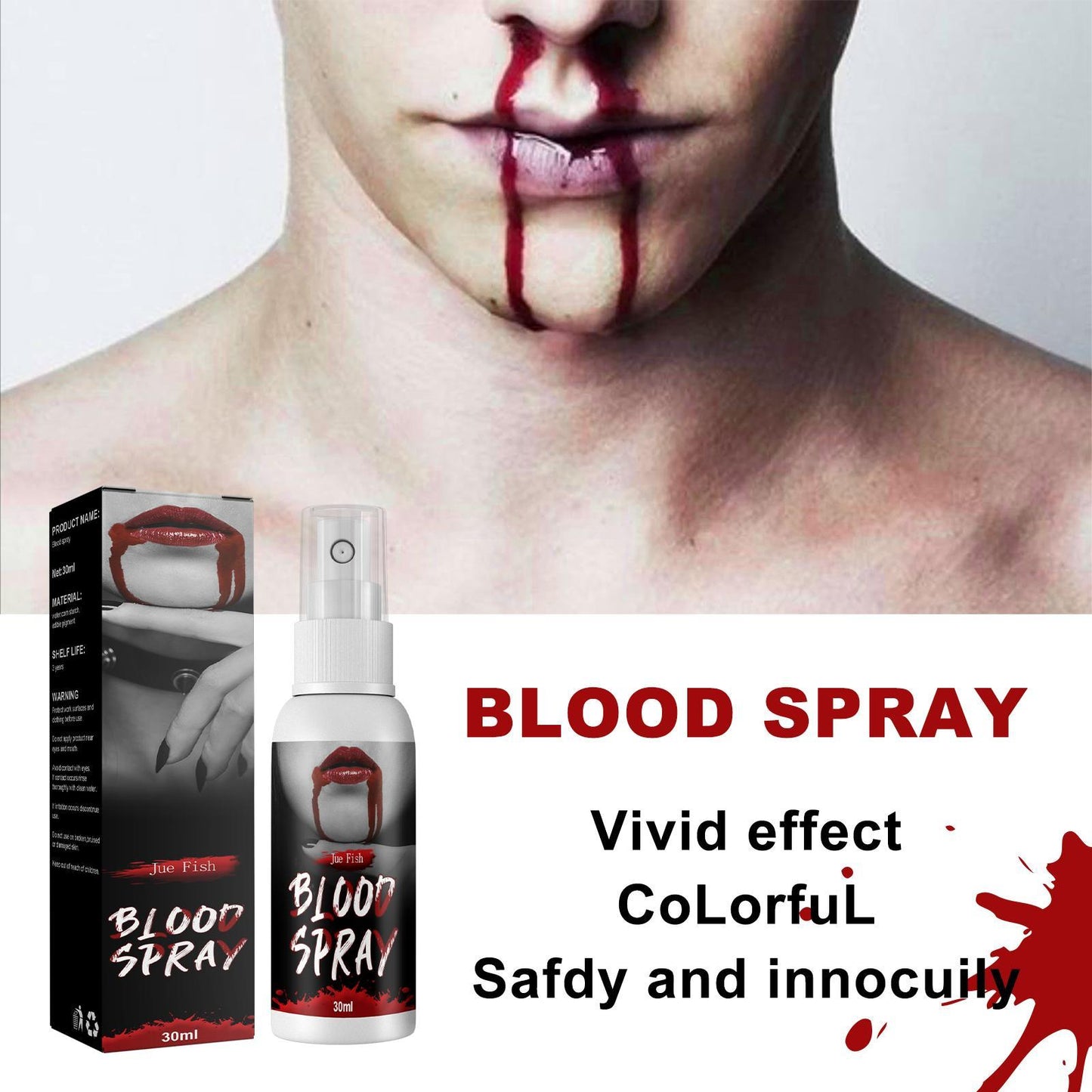 Jueyu Plasma Spray Plasma Fake Blood Vampire Zombie Artificial Blood Decoration Movie Makeup Props Plasma