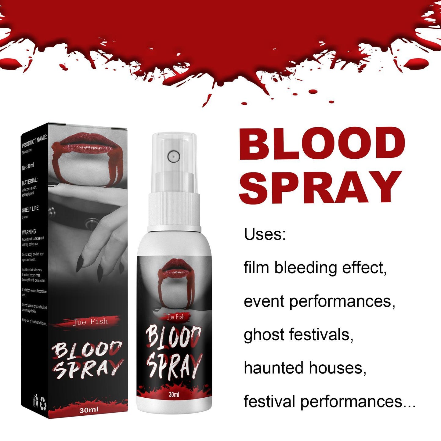 Jueyu Plasma Spray Plasma Fake Blood Vampire Zombie Artificial Blood Decoration Movie Makeup Props Plasma