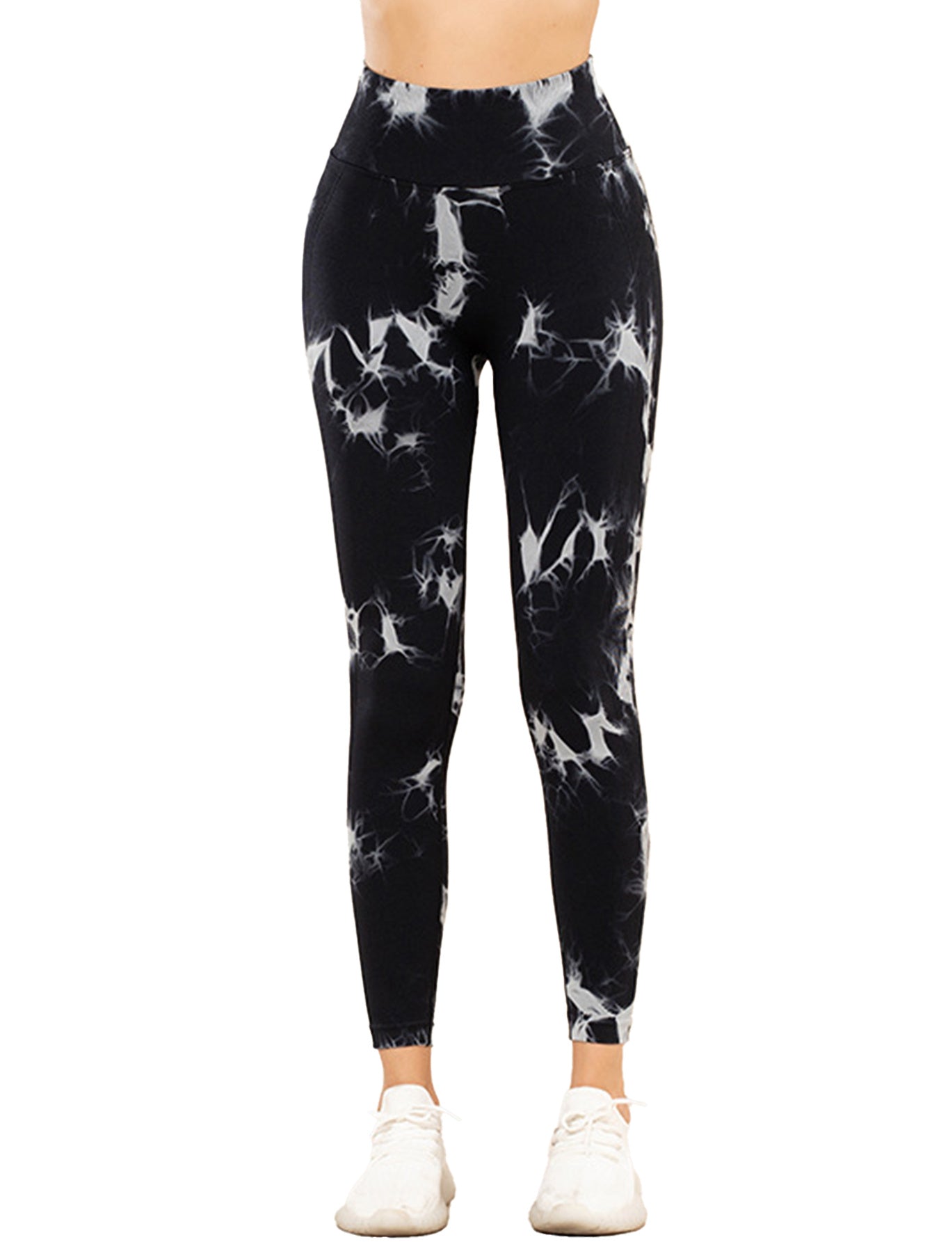 5PCS Tie-dye Cut-out Leggings Fitness Yoga Pants For The Gym