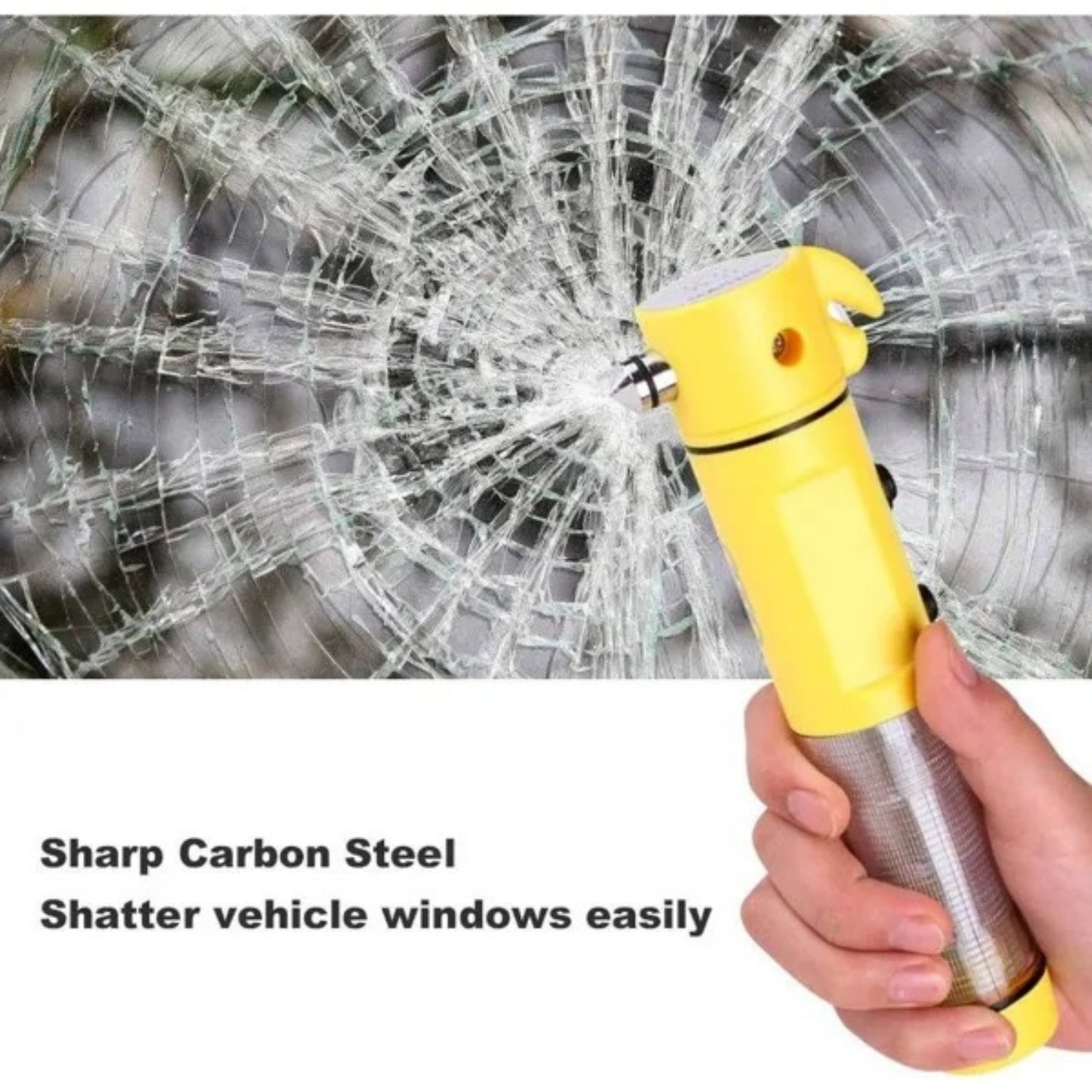 Yellow Multi-functional Car Safety Hammer With Flashlight