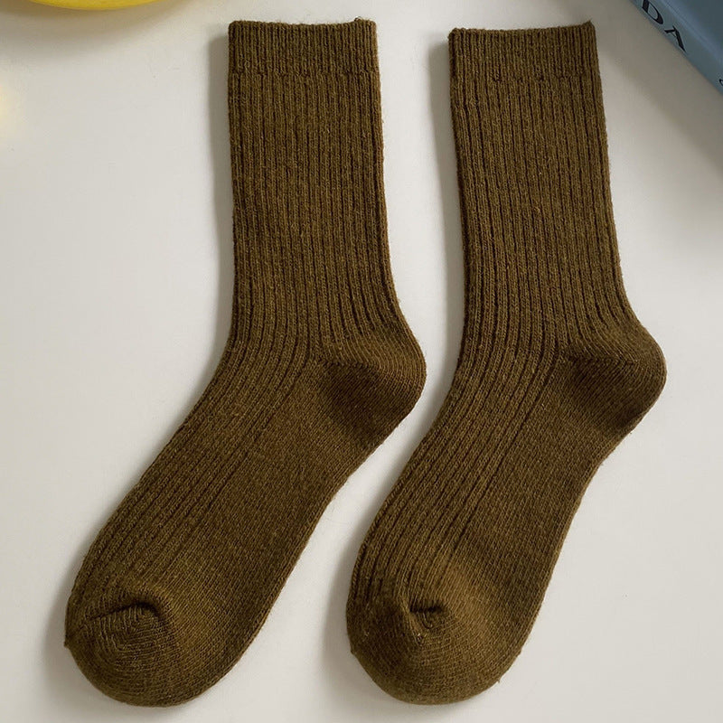 Women's Japanese-style Solid Color Wool Socks