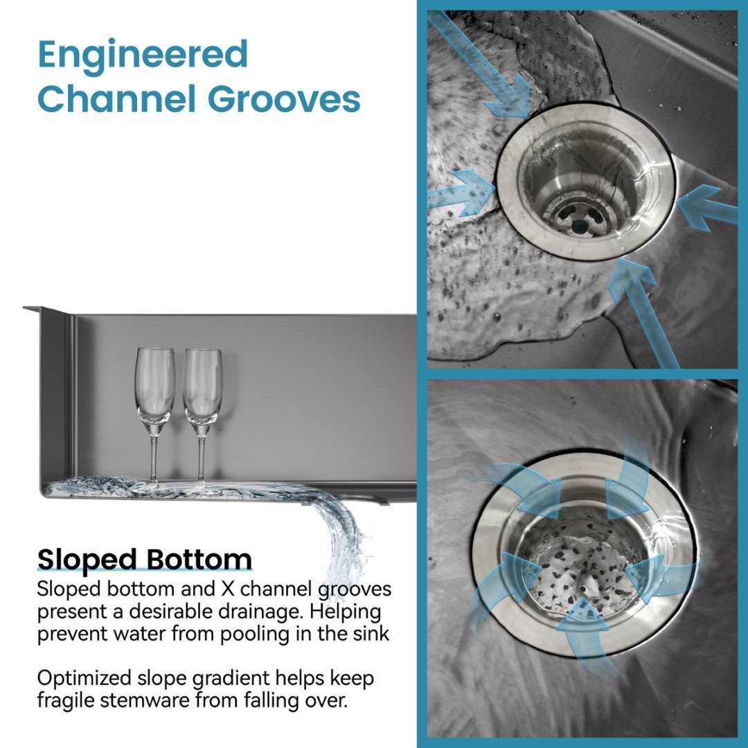 Stainless Steel Kitchen Sink, Single Bowl, Overmount Handmade Sink In Black, With US Standard Drain And Hook, LS-SSBL01