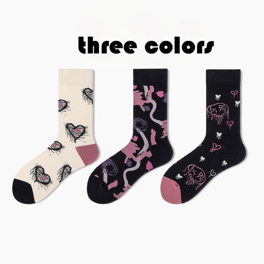 3 Pairs Women  Colorful Compression Socks Crew Athletic Hiking Wicking Anti Blister Cushioned Anti-odor And Breathable For Running Hiking Cycling Fitness