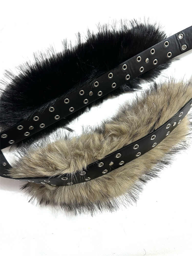 Retro Sub-culture Fur Stitching Belt Accessories Belt