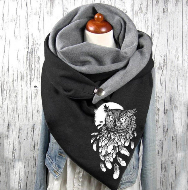 Women's Warm Cashmere Christmas Print Scarf