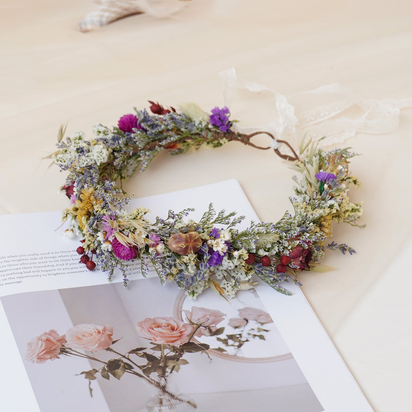 Baby Breath Crown, Dried Crown, Bride Crown, Wedding Crown, Daily Crown, Party Crown, Birthday Crown.