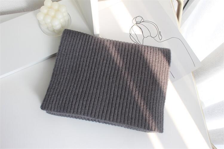Solid Color Knitted Mid-length Warm Wool Scarf