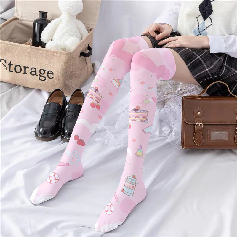 Lolita Cute Overknee Long Boot White Velvet Socks