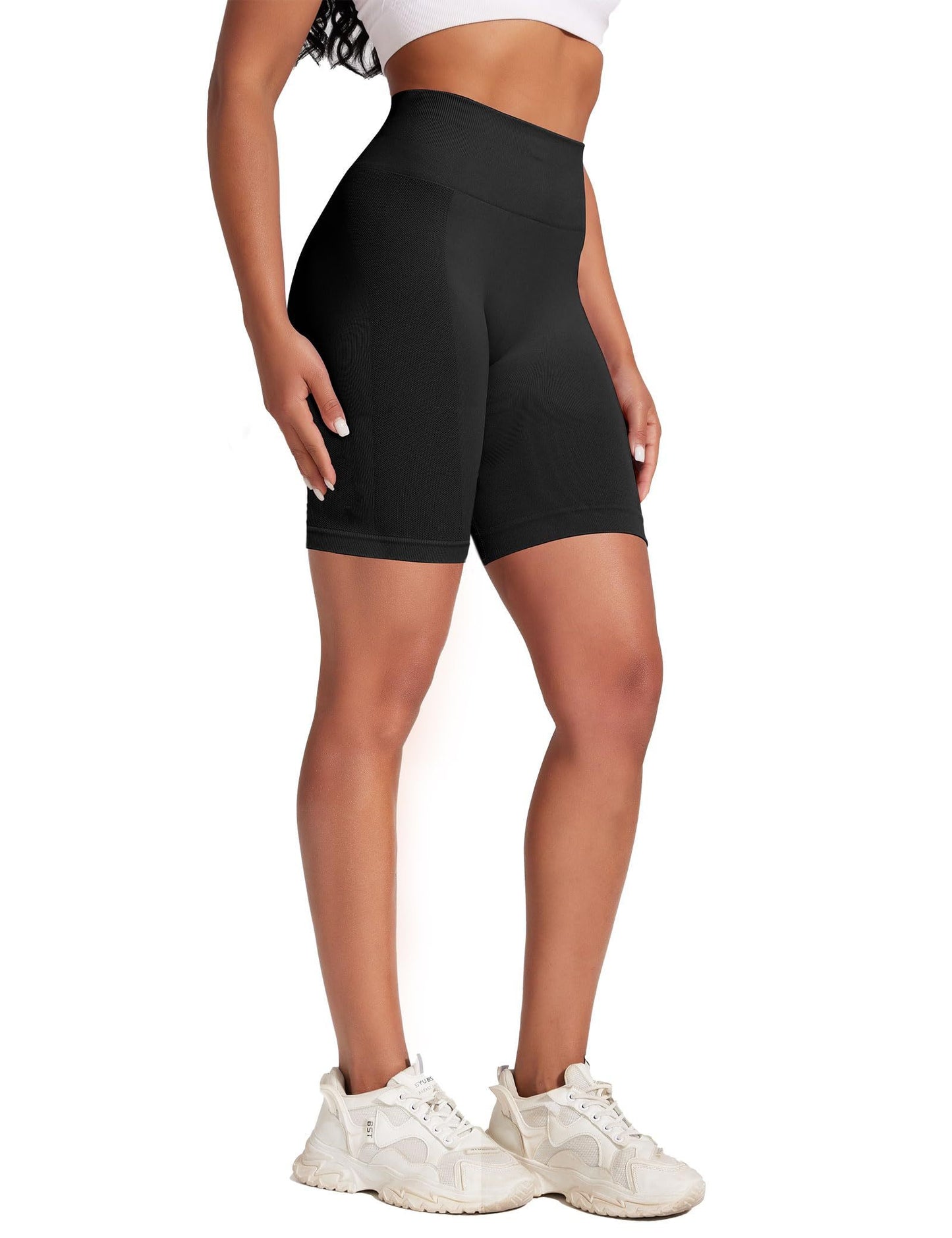 Yoga Pants - Five Minutes High Waist Seamless Solid Color Black