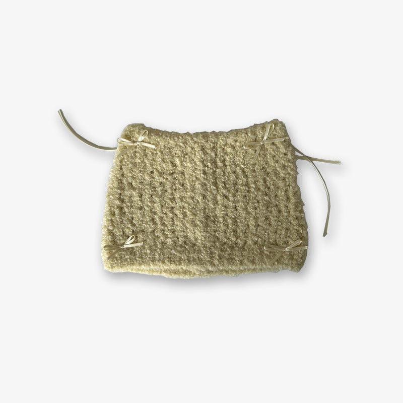 Niche Bow Hand Knotted Knitted Cute Girl Wool Hat