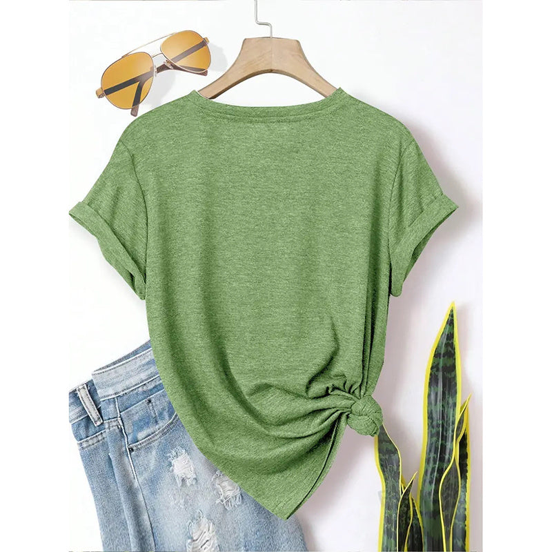 5 PCS Floral Graphic Shirt For Women Cute Flower Short Sleeve Ladies Tee Tops Teen Girls Casual T Shirt