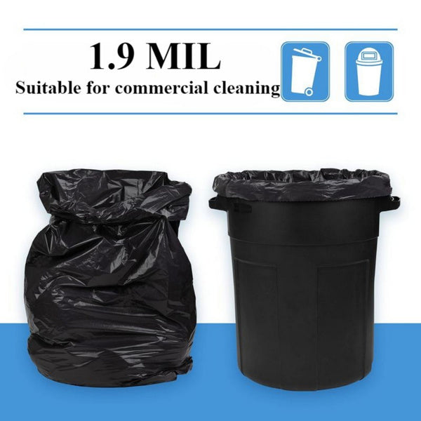 65 Gallon Heavy Duty Black Trash Bags - 1.9mm Thickness 50 Pcs, No Shipping On Weekends, Amazon Banned