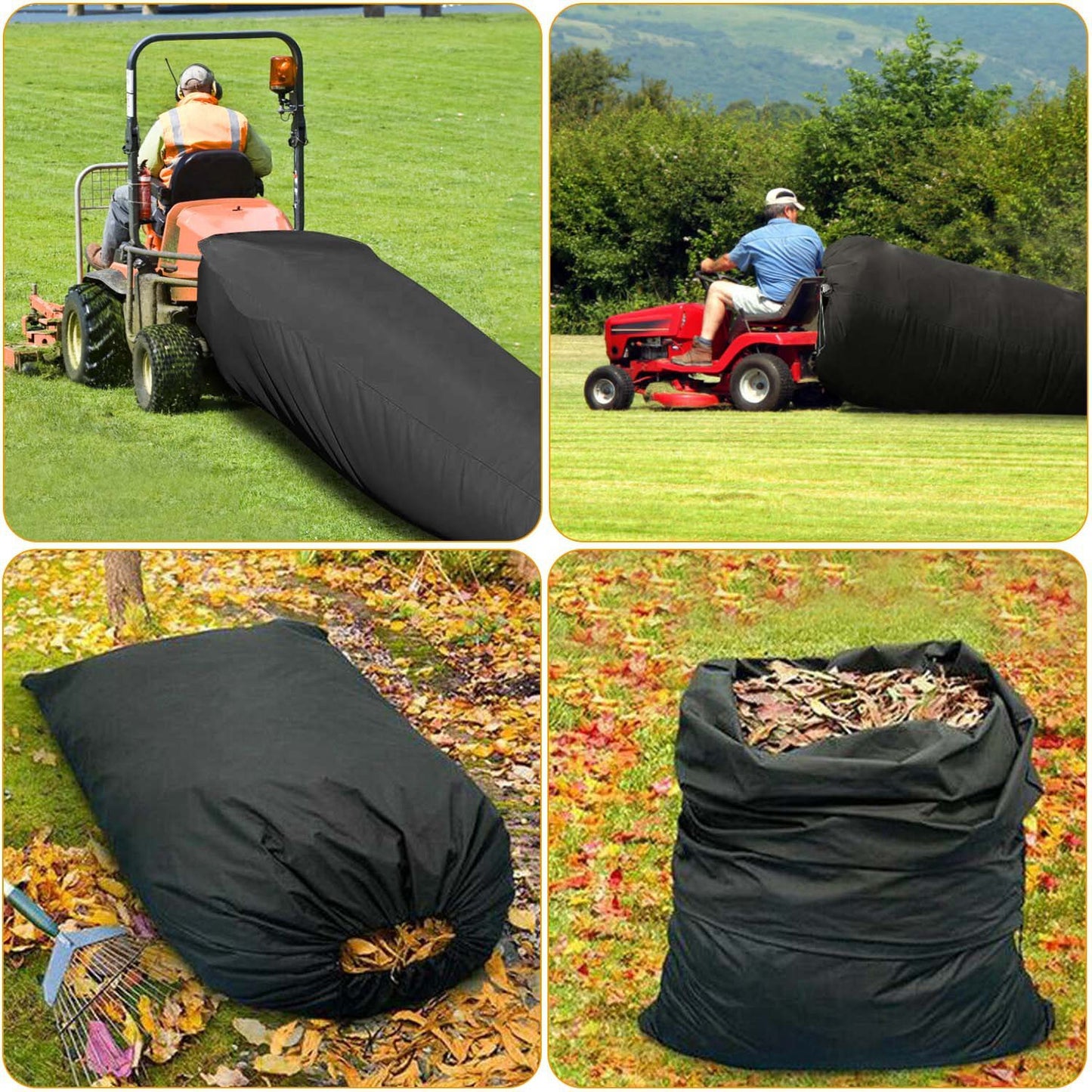 1Pc Lawn Tractor Leaf Bag 54 Cubic Feet Standard Garden Waste Collecting Bag With 112in Opening For Riding Lawn Mower Rubbish Bag Outdoor