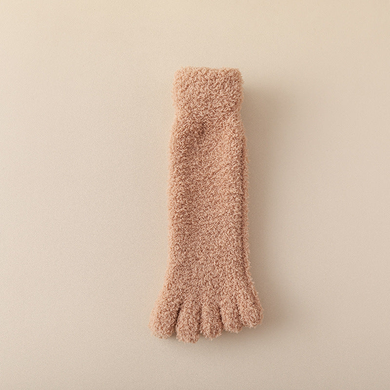 Women's Fleece-lined Thickened Home Sleeping Floor Toe Socks