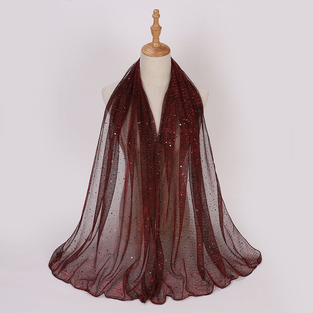 Closed-toe Sequined Shawl Scarf