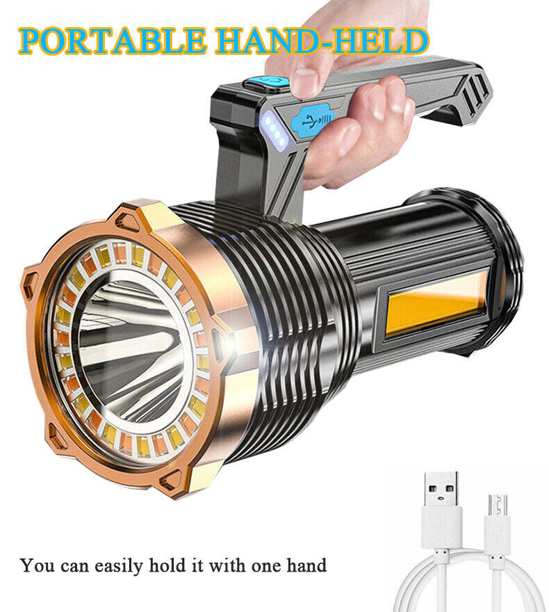 Most Powerful 1200000lm LED Flashlight Super Bright Torch Lamp USB Rechargeable