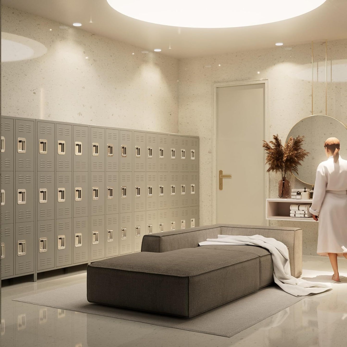 Metal Lockers For Employees With Lock,Metal Storage Locker With 9 Doors & 27 Hooks For School Office Gym Garage Bedroom,Assembly Required,9 Doors Light Grey