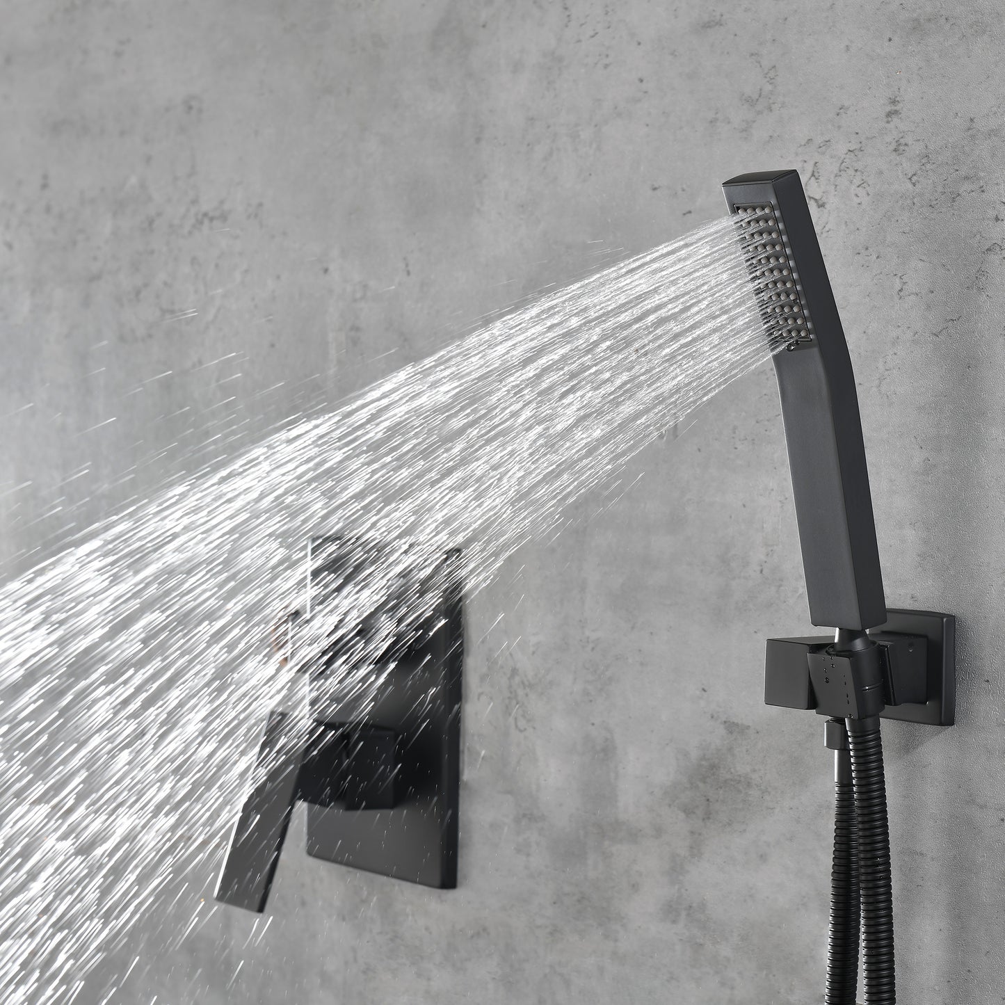 Matte Black Shower Set System Bathroom Luxury Rain Shower Combination Set Ceiling Mounted Showerhead Showerhead Faucet