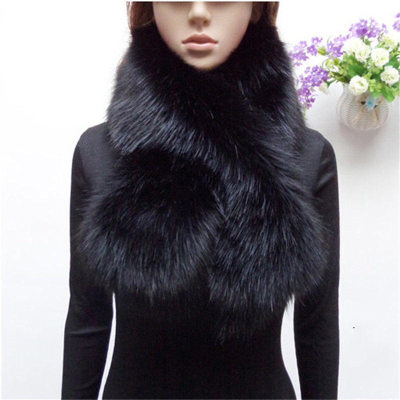 Women's Faux Fur All-match Warmth Cross Scarf
