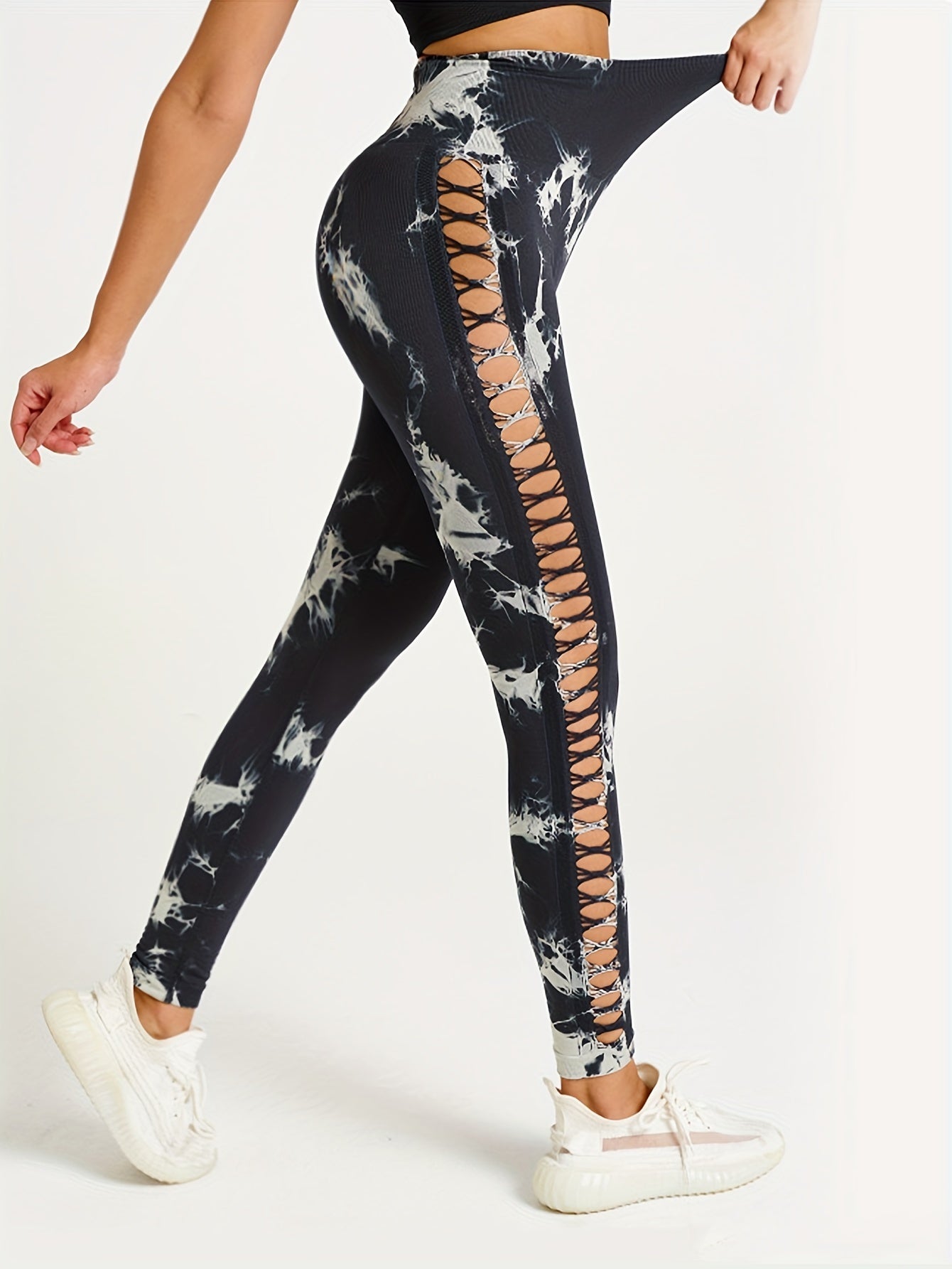 5 Pack Women's Tie-Dye Cutout Yoga Pants High-Waisted Leggings Women's Tie-Dye Leggings,, Leggings Women High Waisted Seamless Workout Leggings Gym Booty Tights Tummy Control Yoga Pants