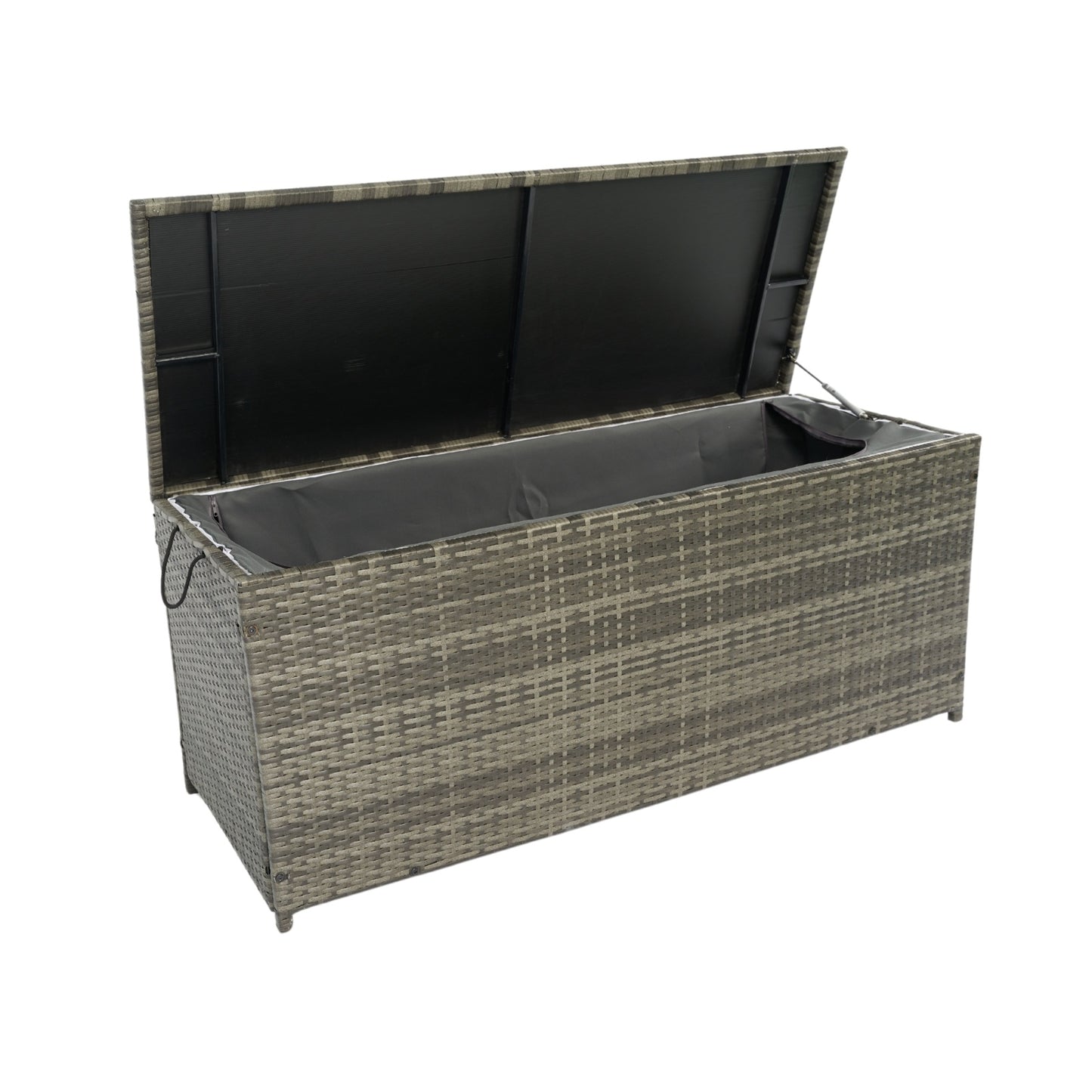 113 Gallon Wicker Patio Deck Box With Lid For Outdoor Cushion Storage