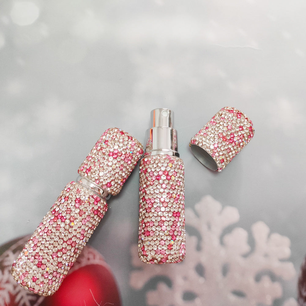 2pcs 10ml Shiny Perfume Travel  Bottle High End Perfume  Sub-bottling Glass Bottle Filling Travel Portable Mini Perfume Spray Bottle With Drill Perfume Empty Bottle