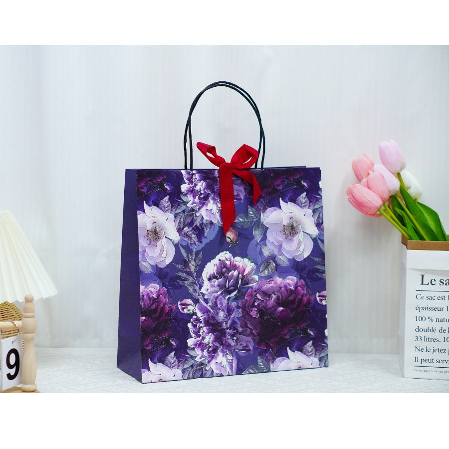 12pcs High-end Tote Bags Patterned Clothing Gift Bags - Senior Wholesale Souvenir Bags Shopping Paper Bags