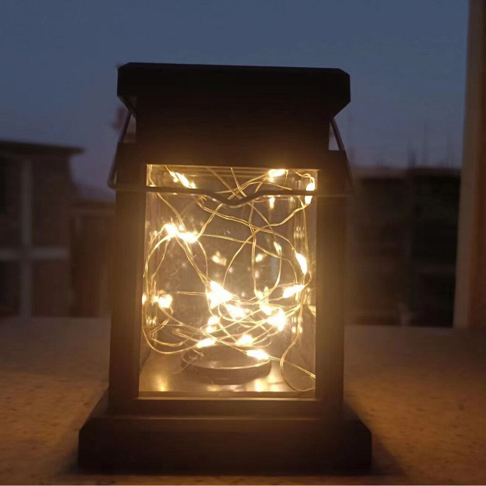 3PCS Solar Powered LED Lantern Light Waterproof Lamp Hanging Outdoor Garden Lawn