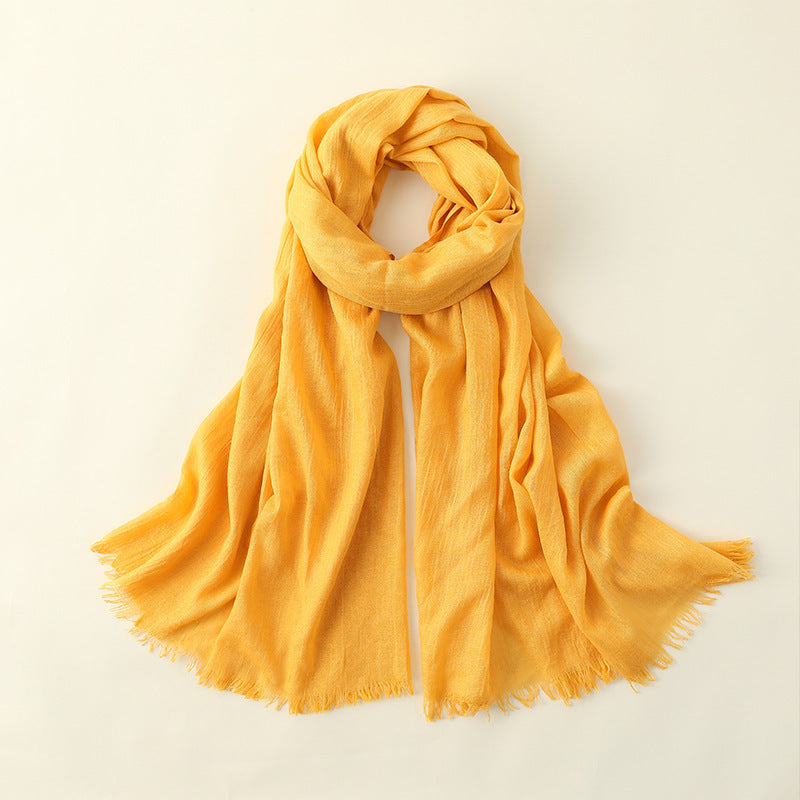 Women's Fashion Artistic Solid Color Cotton And Linen Scarf