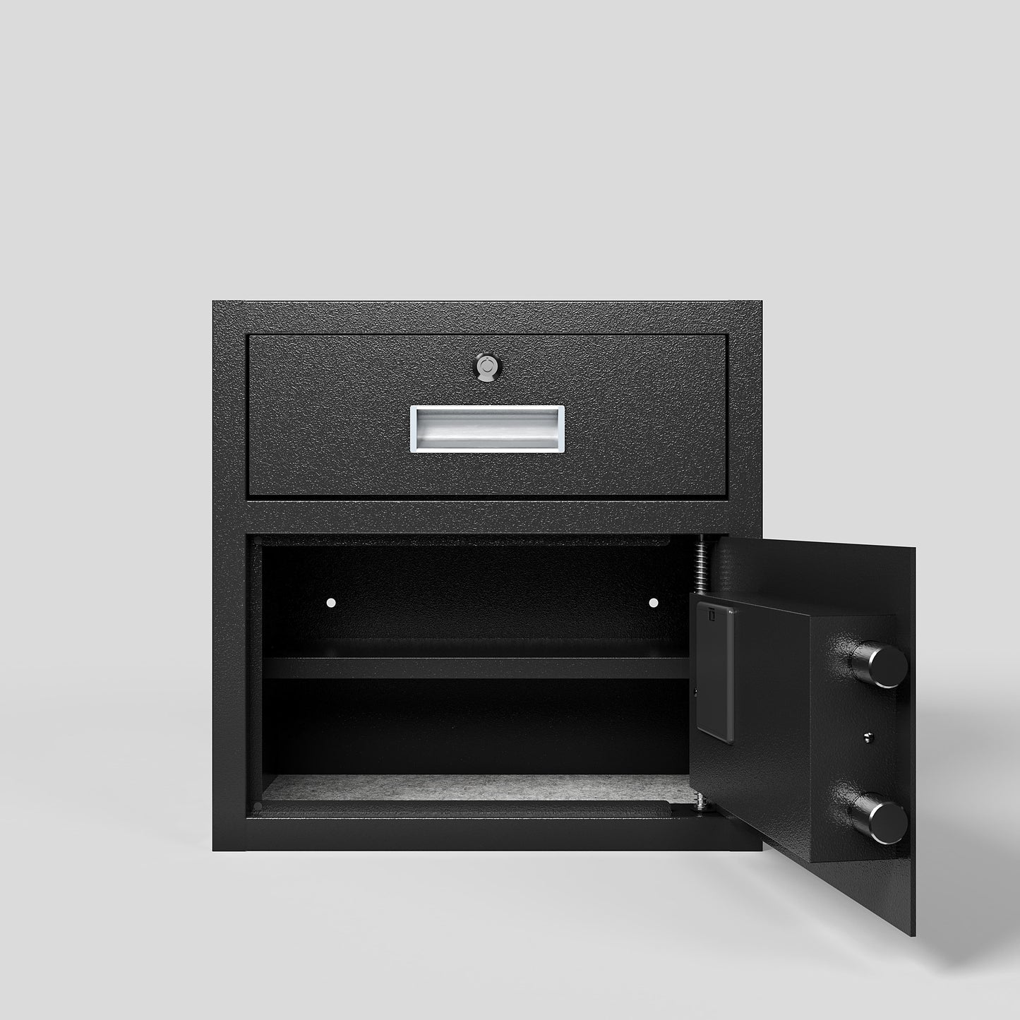 Steel Security Safe And Lock Box With Electronic Keypad - Secure Cash, Jewelry, ID Documents, Black, 1.69Cubic Feet