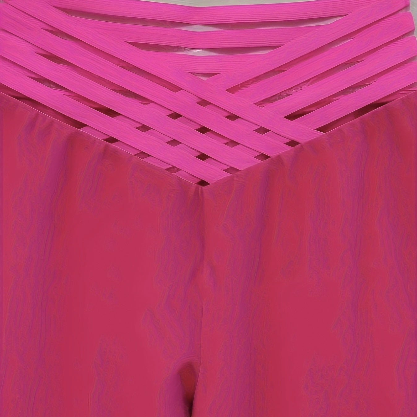 Ladies' Solid Color High Waist Hollow Out Fashionable Slimming And Slightly Spicy Pants