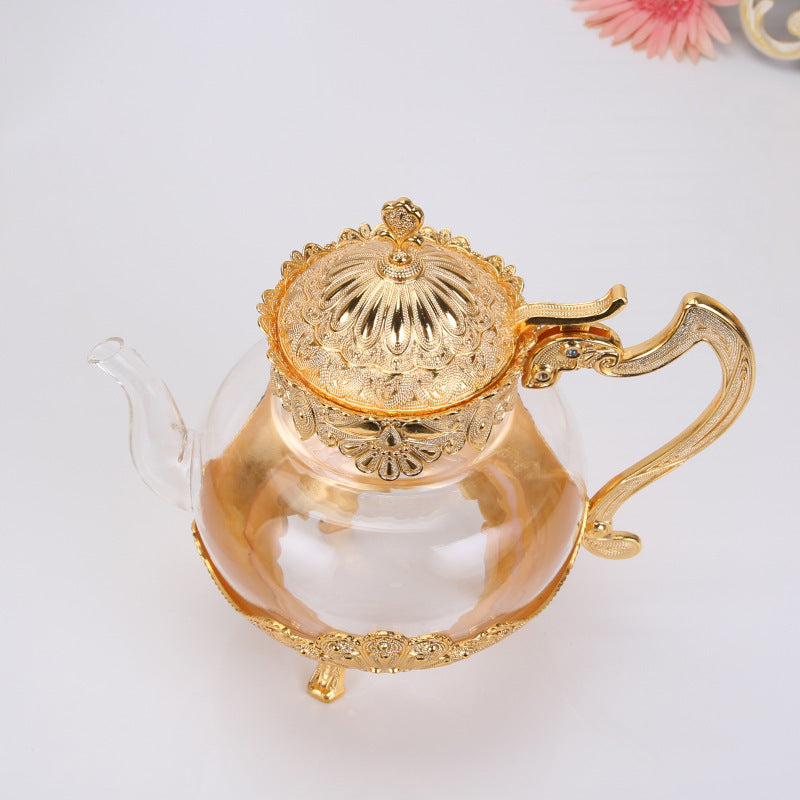 Home Creativity Of European And American Heat-resistant Alloy Glass Teapot