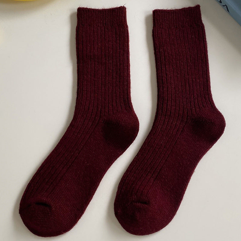 Women's Japanese-style Solid Color Wool Socks