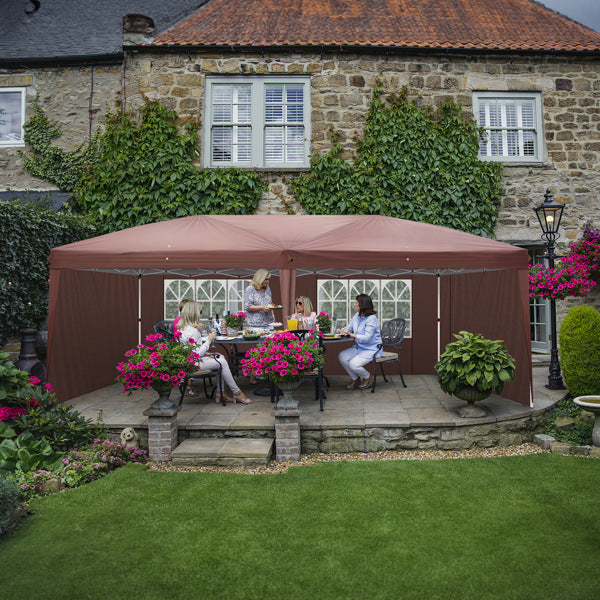 10X20ft Deep Coffee Color 4 Sides -2 Windows Folding Shed