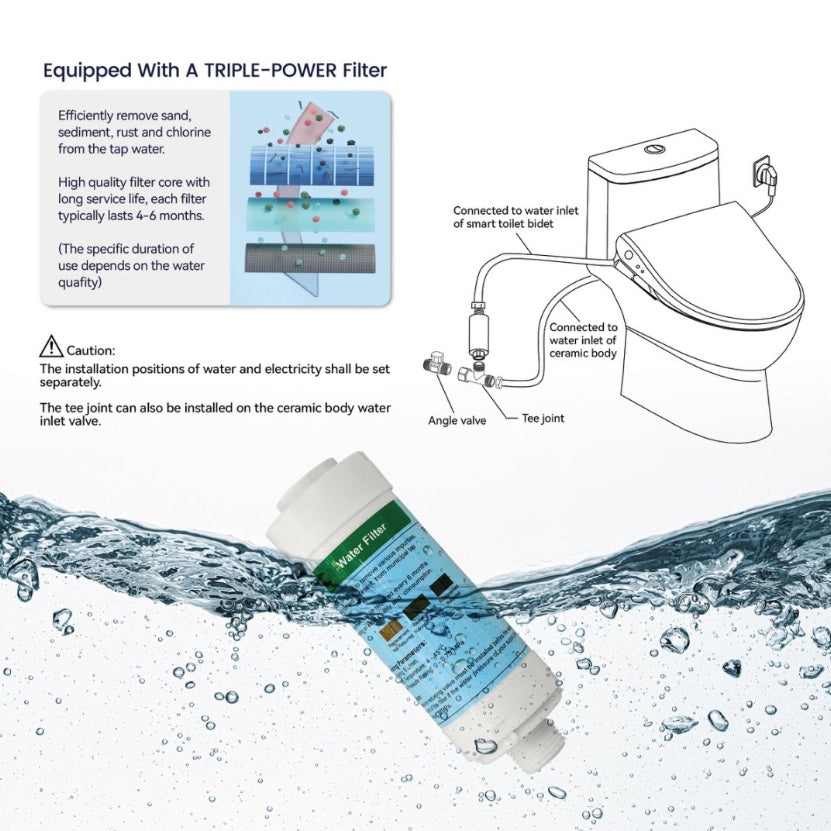 Smart Bidet Toilet Seat With Side Knob Adjustable Heated Seat With Water Temperature And Pressure Adjustment Portable Bidet With Automatic Nozzle Cleaning