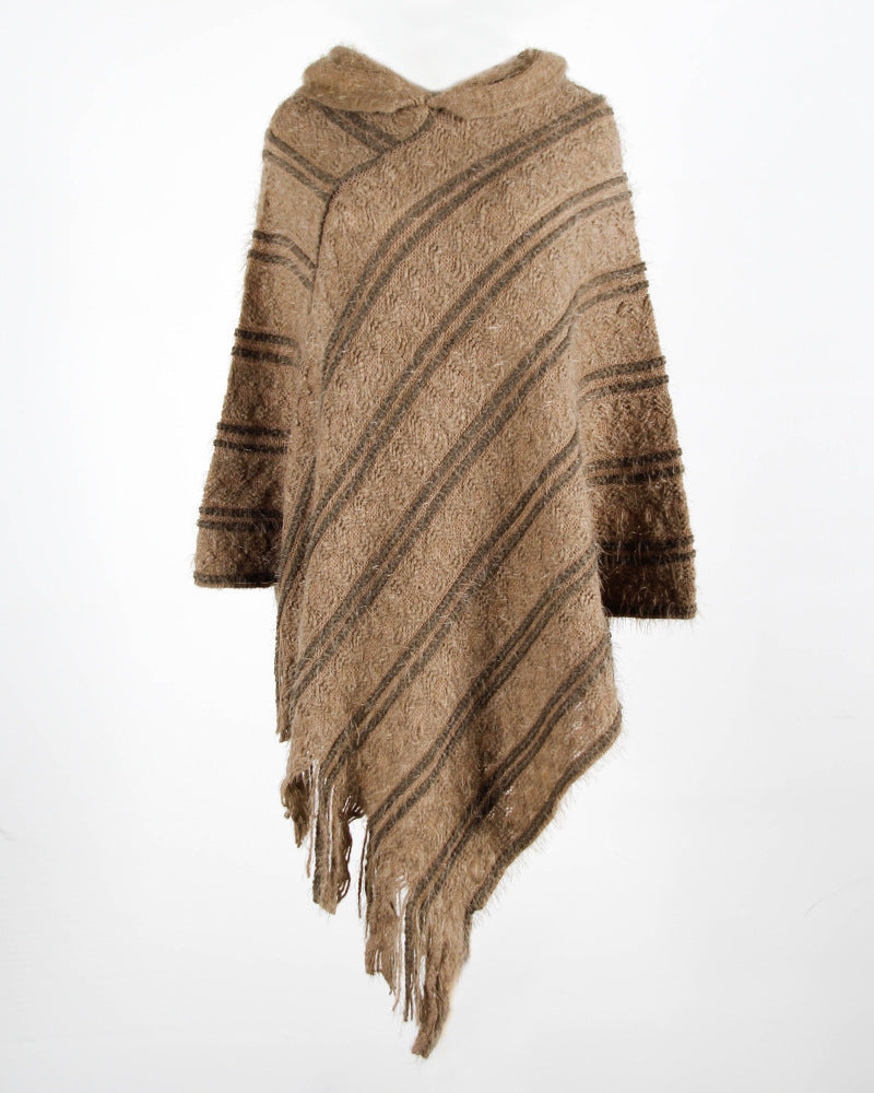 Hooded cape tassel cloak