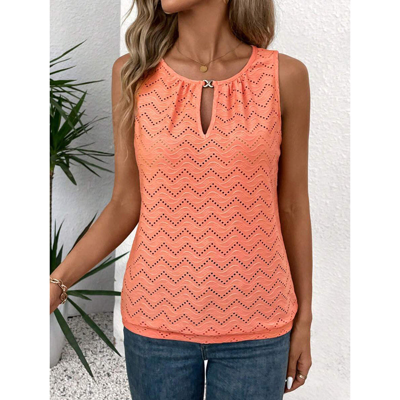 Womens Tank Tops Loose Fit Casual Sleeveless Tops Keyhole Neck Trendy Summer Tops