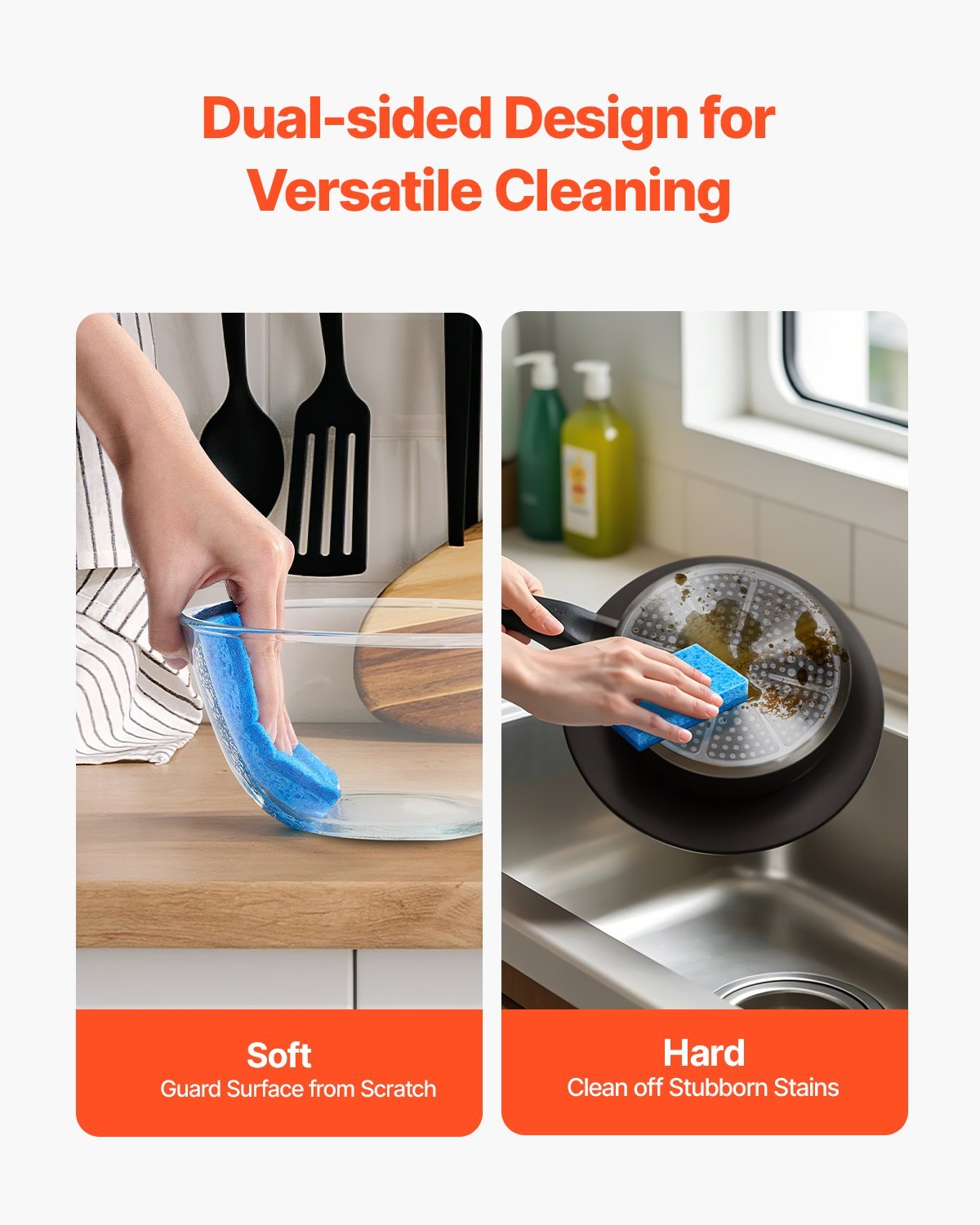 12 Pcs Sponges Durable Kitchen Sponges With Cellulose & Scrub Pad