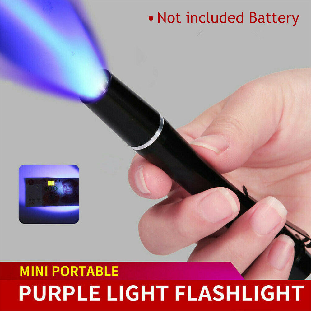 2x UV Pen Light 395nm Black Light Portable Ultra Violet Pocket LED Flashlight Mini Torch Work Light